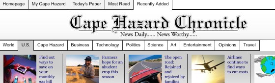 Cape Hazard Chronicle (influenced by nytimes.com)